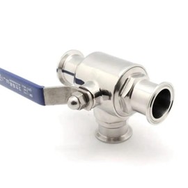 XKHLQLPEF 304 Stainless Steel Ball Valve 3 Way Tri Clamp Ferrule Type(L Type,32mm)