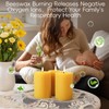 6 Pack Natural Beeswax Pillar Candles,100% Pure Beeswax Candles-192 Hours