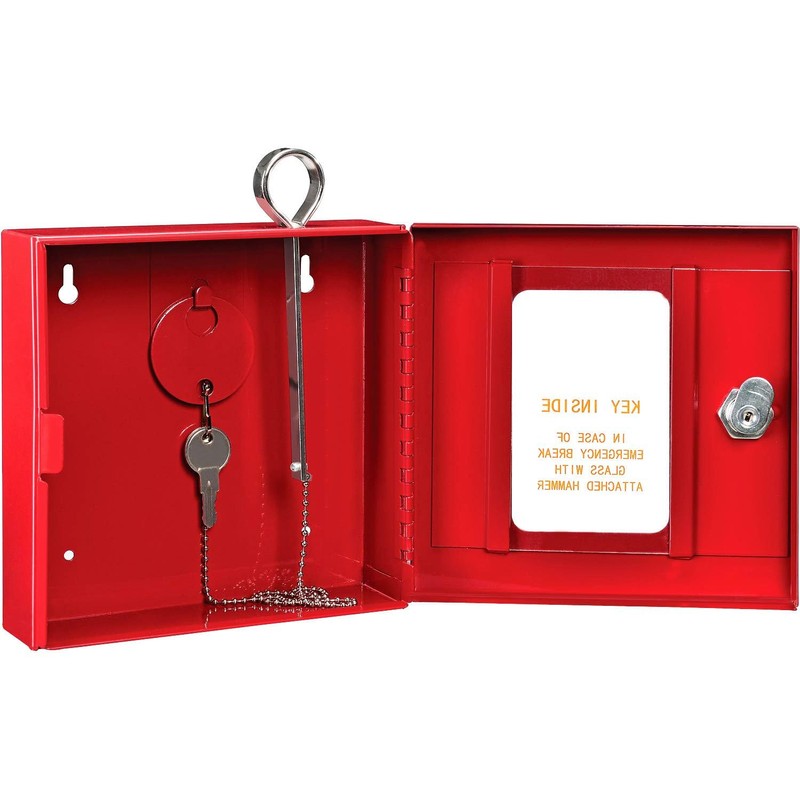 Global Industrial Emergency Key Box with Attached Hammer and Breakable