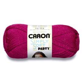 Caron Simply Soft Party Yarn-85g- Fuchsia Sparkle,Multi-Colour,17.78 x 8.89 x 8.89 cm