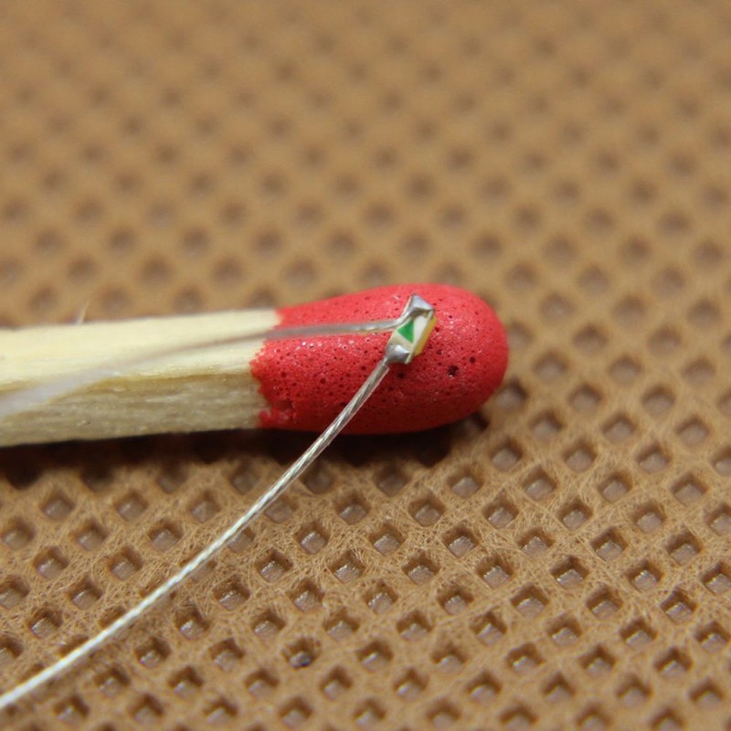 PTFE Wired SMD 0603 Chip LED Green 20 Pack Train