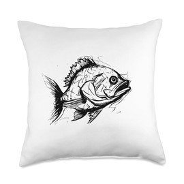 Angel Fishing, lustige Sprüche Carp Fish Comic Art Graphic for Men Women Children Throw Pillow, 18x18, Multicolor