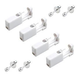 Pack of 4 Disposable Ear Piercing Guns, with Ear Studs, Safe, Professional Ear Piercing Gun Tool Set for Women, Men, Salon & Home Use