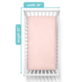 TL Care Fitted Crib Sheet 28" x 52", Soft Breathable Neutral 100% Cotton Jersey Sheet, Blush, for Boys and Girls, Fits Crib and Toddler Bed mattresses