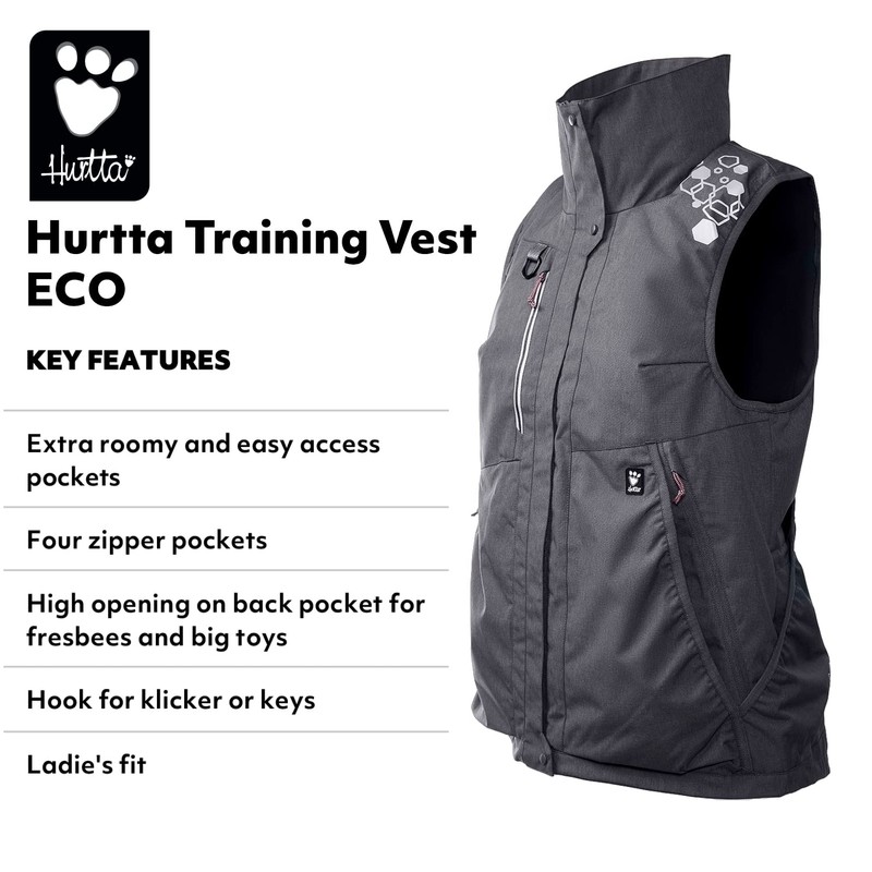 Hurtta ECO Training Vest for People, BlackBerry, L