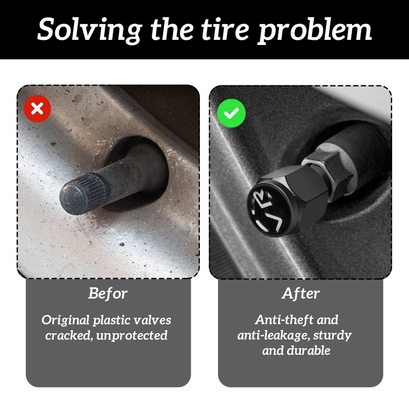 Thoquene Pack of 16 Car Valve Caps with Labelling, Car