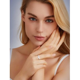 Kakonia 925 Silver Engagement Rings for Womens Simulated,Eternity,Promise Solitaire, Wedding,Cubic Zirconia,Adjustable,Bride,Round,Square,Diamond Rings for Womens