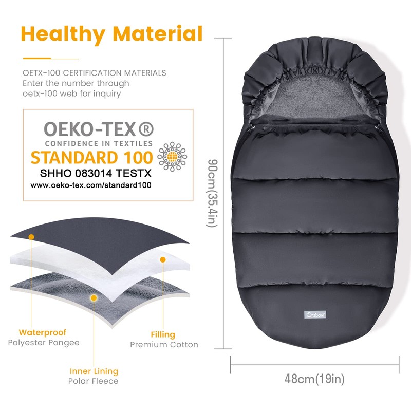 Orzbow Universal Footmuff for Stroller, Winter Warm Baby Stroller Bunting