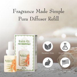 Barr-Co. Fir & Grapefruit Scent Pura Diffuser Refill, Invigorating Woody Citrus Aroma, All-Natural Fragrance, Pura Compatible, Scented Diffusers for Home, 0.43 fl oz