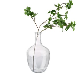 PINIWON Large Clear Glass Vase, 11.2'' H x 7.1'' W, Bubble Flower Vase for Pampas Grass, Stout Jug Vase for Table Centerpieces Home Indoor Decor - 1 Piece