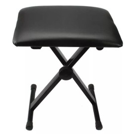 Glarry Adjustable Folding Piano Bench Stool Seat Black NEW
