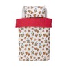 Sleepdown Forest Animals Red White Reversible Duvet Cover Bedding Set