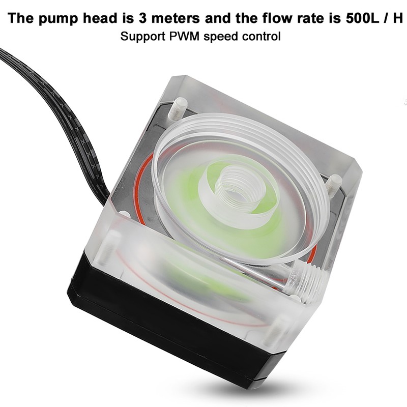 Water Cooling Pump Ultra Thin PMMA PWM Speed Control 3