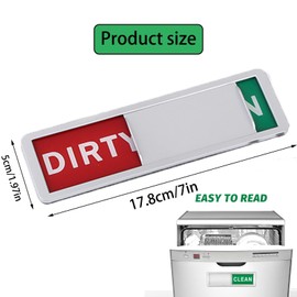 Dishwasher Sign, 17.8cm Clean Dirty Dishwasher, Dishwasher Clean Dirty Sign, Easy to Read & Slide, Used for Cleaning and Dirt Reminder Signs, Dishwasher, Kitchen Accessories, Kitchen Gadgets