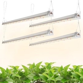FREELICHT FREELICHT 4 Pack 4FT LED Grow Lights, 160W (4 x 40W,1080W Equivalent), Full Spectrum Sunlight Growing Lamp Fixture, Hanging Plant Light for Hydroponic Indoor Plants Seeding, Plug-in with On/Off Switch