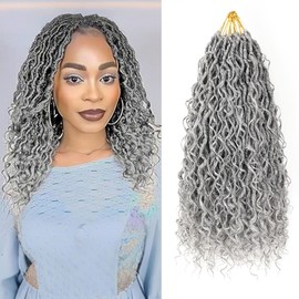 Grey Goddess Locs Crochet Hair For Black Women 14 Inch 7 Pack