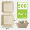 yoyomax [6x6-400Pack] 100% Compostable To Go Food Containers with Lids,