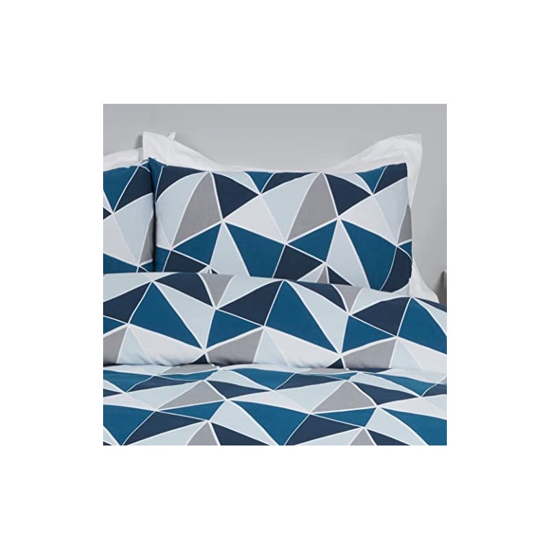 Rapport Home Rapport LEO Geometric Reversible Single Duvet Cover Set,Navy,