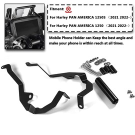 YHTIMIOX Motorcycle GPS Navigation Bracket Phone Holder Fork Stem Mount Bracket Harley RA1250 Pan America 1250 S 21-