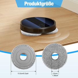 Tczecoo 8 Stück Mikrofaser Wischpads, Ersatzmopptücher Zubehör für Roborock Q Revo/Qrevo MaxV/Qrevo Master/Qrevo Slim/Qrevo Pro/Qrevo S/Qrevo Curv/Qrevo Slim/Saros 10R/QV/QR Roboter Mopptücher, 13.5cm