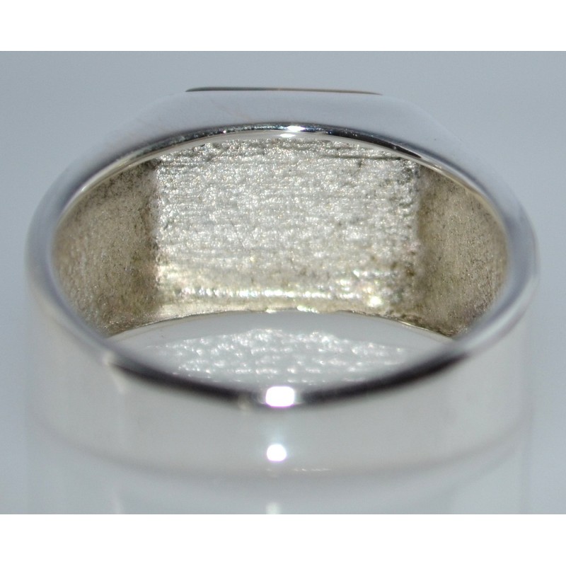 Gents Solid Sterling Silver Natural Tigers Eye Mens Signet Ring