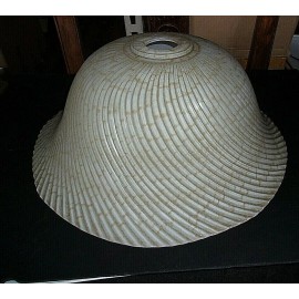 VINTAGE THICK GLASS LAMP Shade VERY Nice PIECE (NEW OLD STOCK) 16" D X 5" TALL