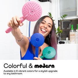 Sproos - Handheld Shower Head, High Pressure, 3 Spray Functions Plus Pause, Extra Long 70 Inch Hose - Eco-friendly Materials - Easy DIY Installation - High Pressure Performance - Red