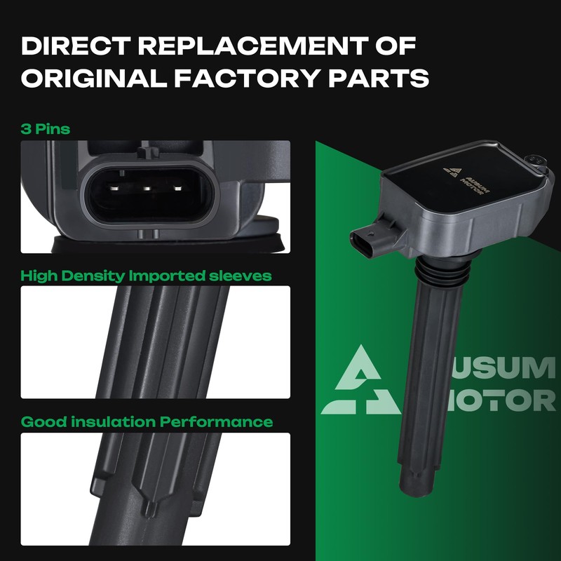 Ignition Coil Pack & Iridium Spark Plugs Compatible with 2016-2018