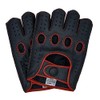 Riparo Mens Genuine Leather Reverse Stitched Half-Finger Driving Motorcycle Gloves
