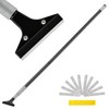 Heavy-Duty Floor Scraper, 4-Inch Razor Blade Scraper Tool, 51-Inch Long
