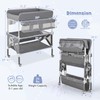 HONEY JOY Changing Table, Foldable Baby Mobile Nursery Organizer w/Wheels,