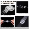 iMuchic Black Matte Bra Straps 3 Pairs Matte Transparent Shoulder