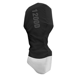 Full Boat Motor Cover,1200D Outboard Motor Cover with Lining Cotton Outboard Engine Cover Fits 15-25 HP Outboard Engine,Waterproof Heavy Duty Boat Engine Cover,Black