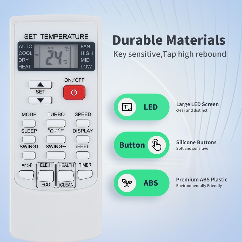 GOUYESHO New YKR-H/101E YKR-H/102E YK-H/132E Air Conditioning Replacement Remote Control