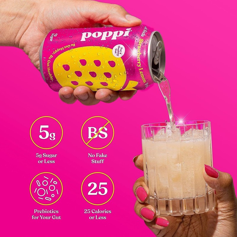 poppi Apple Cider Vinegar Flavored Drink Pack 12 Cans Low