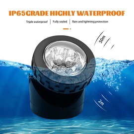 Solar Spot Lights Outdoor, LED Waterproof Pond Light Solar Spotlight Underwater Light Security Lighting Dark Sensing Auto On/Off Adjustable Lighting Angle, for Outdoor Lawn Fish Tank Pool (1 Pack)