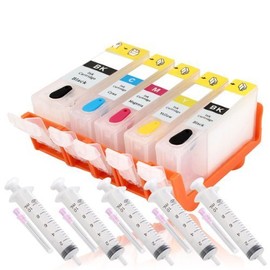 Fillable Cartridges for Canon PGI550/551 with Auto Reset Chip, Empty (for Canon Pixma IP7200 IP7250 MG5450 MG5550 MG5650 MG6350 MG6450 MG6650 MX725 MX925 IX6850)