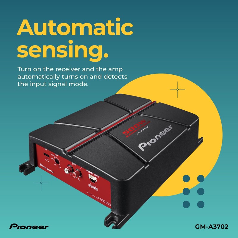 Pioneer GM-A3702 2-Channel Car Amplifier – 500W Max, Class AB,