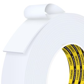 COUMENO Double Sided Foam Strip, EVA Foam Tape, Double Sided Sponge Adhesive Mounting Tape for Home Office Decor 2inX16.4FT White