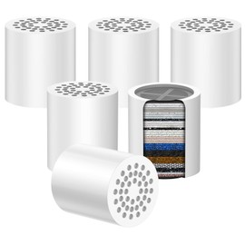 Cartucho de Filtro de Ducha Universal, 6PCS Cartuchos de Reemplazo de 20 Etapas, Filtro de Agua para Regadera, Reduce el Agua Dura, Elimina el Cloro, 