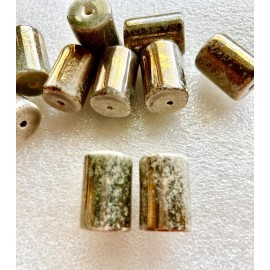 Unbranded 10 pieces Vintage Glazed Ceramic Cylindrical Macrame Style 1” Beads