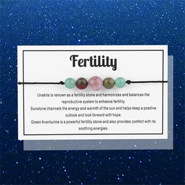 COLORFUL BLING Healing Crystal Bracelet for Women Energy Chakra bracelets Luck/Protection/Anxiety Bead Bracelet Jewelry Gifts for Women Men Teen -C fertility