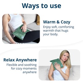 Microwave Heating Pad (with Removable Cover) – Weighted Microwavable Moist Heat Therapy Pad for Back, Neck, Shoulders, and Cramps – Portable, Reusable Cold or Warm Compress, 10" x 7", 2.5lbs