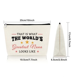 Nana Gifts from Grandchild Nana Makeup Bag Grandma Gift from Grandchildren Mother's Day Birthday Gifts for Grandmother Cosmetic Bag Appreciation Gifts for Grandmother Christmas Cosmetic Travel Pouch