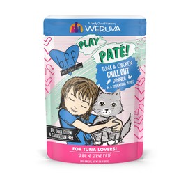 Weruva B.F.F. PLAY - Best Feline Friend Paté Lovers, Aw Yeah!, Tuna & Chicken Chill Out with Tuna & Chicken, 3oz Pouch (Pack of 12)