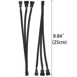 Generic Zodazoqa 4-pin PWM Fan Distributor Cable, Socket Braid Adapter Computer PC 4-pin Fan Expansion Power Cable 1 to 3 Converter Computer ATX Chassis 4-pin / 3-pin Cooling Fan Cable (1)