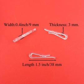 HAHIYO 1.5 inches/38mm 200Pcs Clear Plastic U Shape Alligator Clips Clothespins Garment Shirt Folding Clips with Teeth for Sewing Room Folding Board Sock Tie Pant Securing Fabric to Comic Book Board