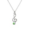 Infinity Collection Music Note Necklace with August Birthstone, Treble Clef