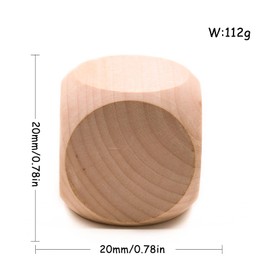Hyxodjy Pack of 50 Wooden Dice Blank Dice Game Cube Blank Dice DIY Empty Dice Unpainted Wooden Cube Simple Wooden Dice with Round Corners for DIY Arts & Crafts Board Games 20 mm