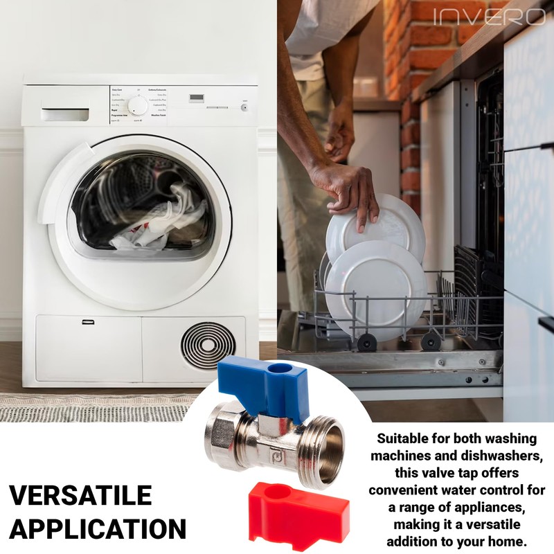 Invero Universal Durable Brass, Stainless Steel Washing Machine Dishwasher Straight